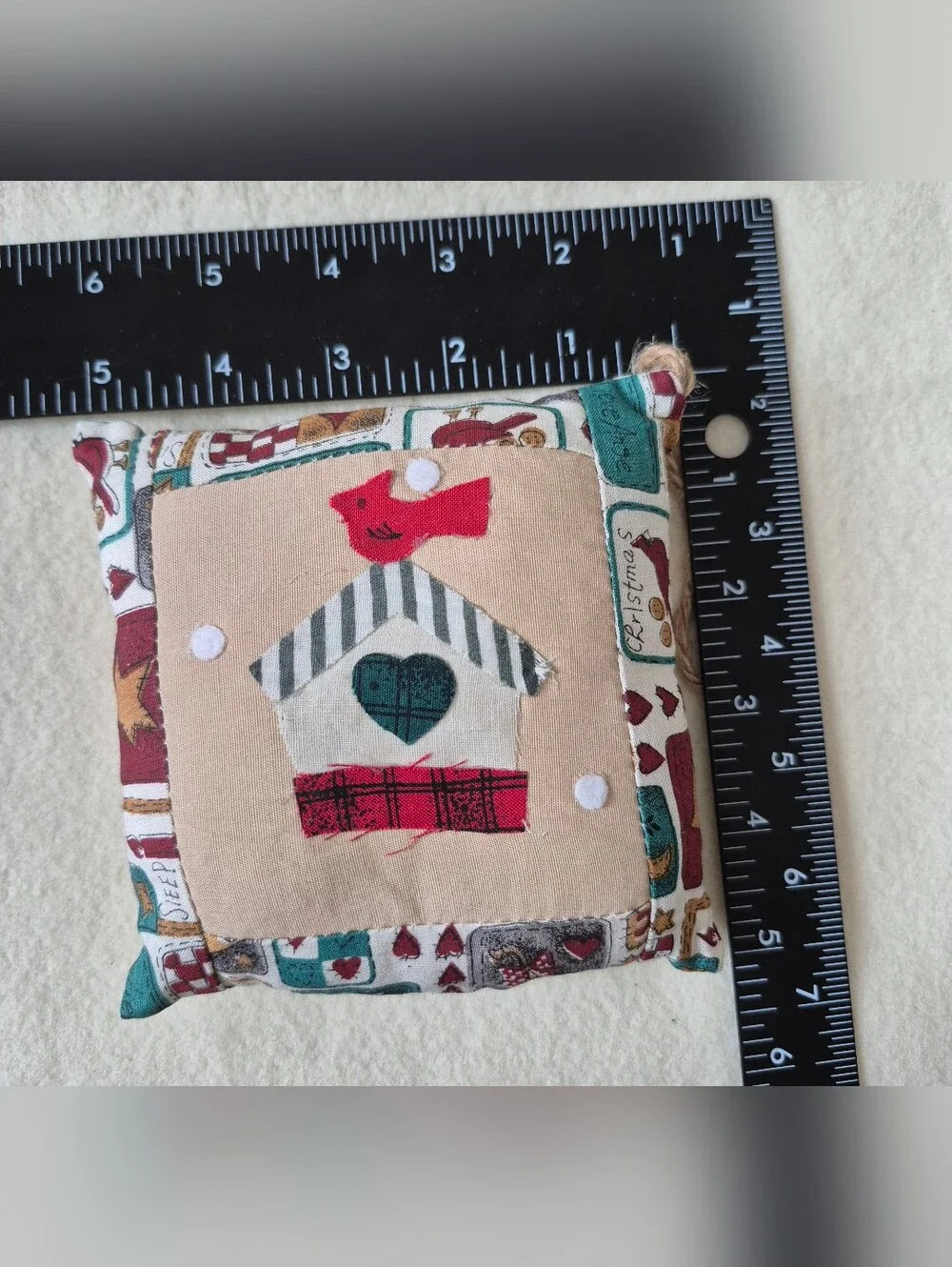 Lillian Vernon Country Pillow Christmas Ornaments-set of 7 100% Cotton
